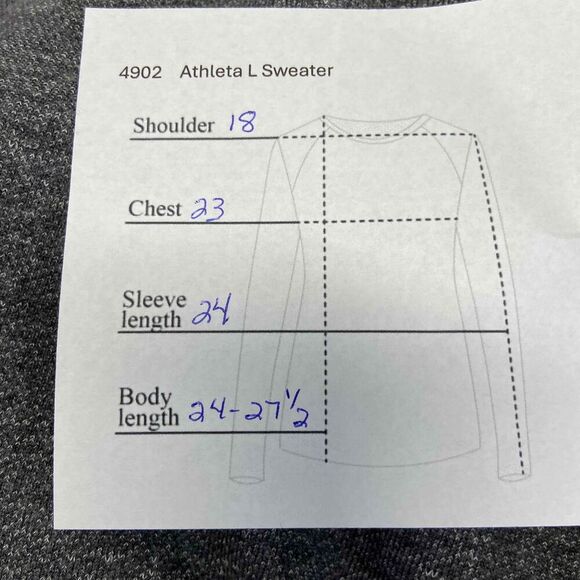 Athleta Womens Size L Gray Crew Neck Sweater Long Sleeve High Low Hem Cable Knit - Picture 8 of 8